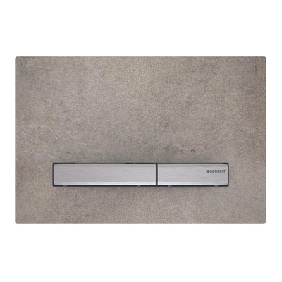 Geberit Sigma50 bedieningplaat, 2-toets spoeling frontbediening voor toilet 24.6x16.4cm chroom / betonlook