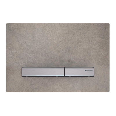 Geberit Sigma50 bedieningsplaat - 2-toets spoeling - vierkant - chroom/betonlook - dualflush - hoogglans chroom
