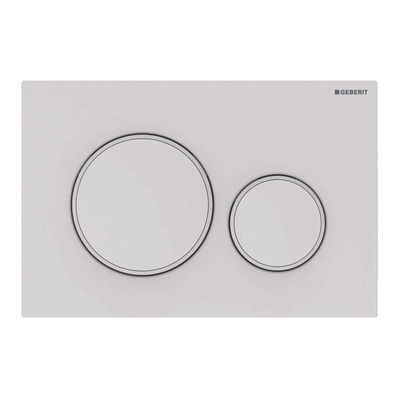 Geberit Sigma20 bedieningplaat, 2-toets spoeling frontbediening voor toilet 24.6x16.4cm mat wit TWEEDEKANS