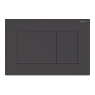 Geberit Sigma30 bedieningplaat, 2-toets spoeling frontbediening voor toilet 24.6x16.4cm mat zwart OUTLETSTORE