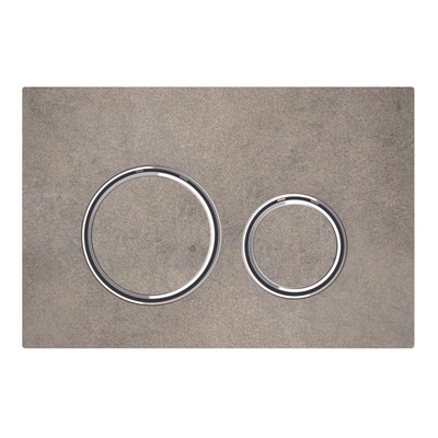 Geberit Sigma50 bedieningsplaat - 2-toets spoeling - rond - chroom/betonlook - dualflush - hoogglans chroom