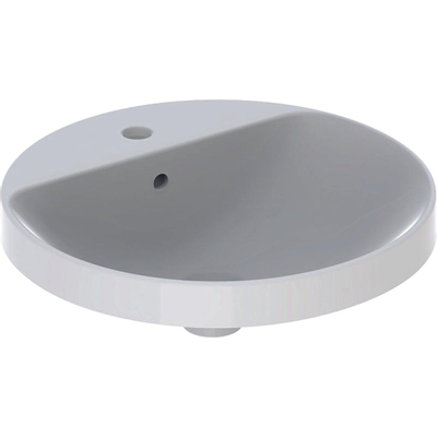 Geberit VARIFORM wastafel - met kraanbank - met kraanopening - rond D - 48cm - kraanopening gecen - wit
