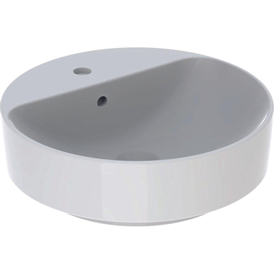 Geberit VARIFORM opzetwastafel - 45x45cm - met 1 kraangat - met overloop - glans wit