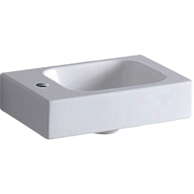 Geberit Icon Lave-mains 38cm trou de robinet gauche sans trop-plein tect blanc