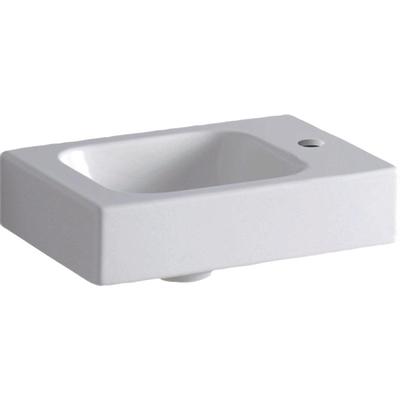 Geberit ICon fontein - 38x28x13.5cm - 1 wasbak - 1 kraangat Rechts - zonder overloopgat vuilafstotend - keramiek - glans wit