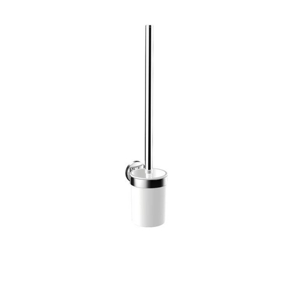 Emco Round Porte-brosse de toilette - ouvert - montage mural - chrome/blanc