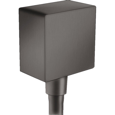 Hansgrohe Fixfit Square muuraansluitbocht - met terugslagklep - hoogglans zwart chroom