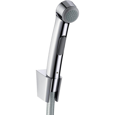 Ensemble bidet Hansgrohe douchette à main flexible support chrome noir brossé