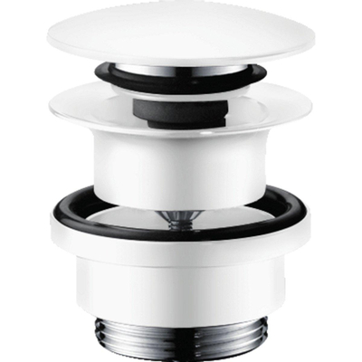 Hansgrohe bouchon de vidange 1 1/4\" clapet clic pour mitigeurs lavabo et bidet blanc mat"
