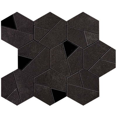 Atlas Concorde Boost Mozaiektegel - 25x30cm - 9mm - gerectificeerd - Porcellanato - Tarmac (Zwart)