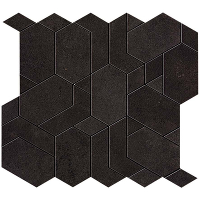 Atlas Concorde Boost Mozaiektegel - 30x35cm - 9mm - gerectificeerd - Porcellanato - Tarmac (Zwart)