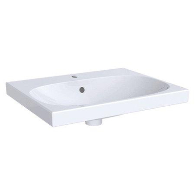 Geberit Acanto wastafel - 60m - 1 kraangat - met overloop KeraTect - wit