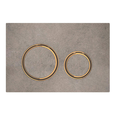 Geberit Sigma50 bedieningsplaat - 2-toets spoeling - rond - messing/betonlook - dualflush - betonlook messing grijs
