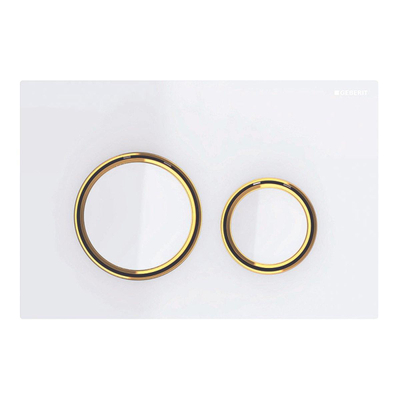 Geberit Sigma50 bedieningsplaat - 2-toets spoeling - rond - dualflush - wit messing
