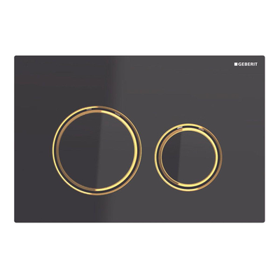 Geberit Sigma50 bedieningsplaat - 2-toets spoeling - rond - dualflush - zwart messing