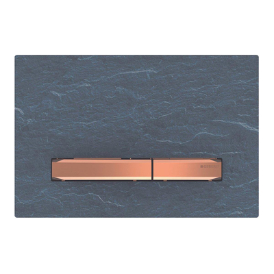 Geberit Sigma50 bedieningsplaat - 2-toets spoeling - vierkant - rood goud/Mustang - dualflush - rood goud mustang leisteen (grijs)