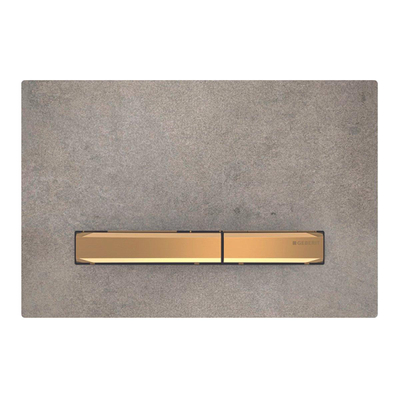 Geberit Sigma50 bedieningsplaat - 2-toets spoeling - vierkant - messing/betonlook - betonlook messing grijs
