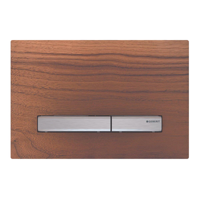 Geberit Sigma50 bedieningsplaat - 2-toets spoeling - vierkant - chroom/Amerikaans - dualflush - chroom amerikaans noten (hout)
