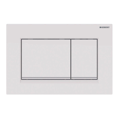 Geberit Sigma30 bedieningplaat, 2-toets spoeling frontbediening voor toilet 24.6x16.4cm wit/matwit