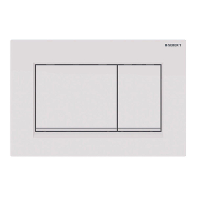 Geberit Sigma30 bedieningplaat met dualflush frontbediening voor toilet/urinoir 24.6x16.4cm wit/matwit TWEEDEKANS