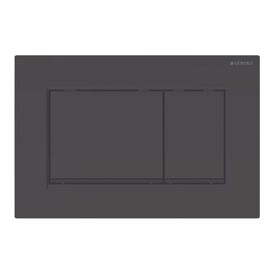 Geberit Sigma20 bedieningsplaat - 2-toets spoeling - rechthoekige knoppen - zwart/matzwart/zwart