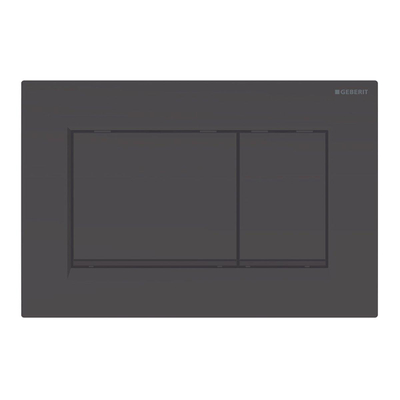 Geberit Sigma 30 bedieningplaat met dualflush frontbediening voor toilet 24.6x16.4cm zwart met matzwarte designstrook TWEEDEKANS