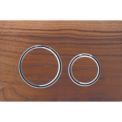 Geberit Sigma50 bedieningsplaat - 2-toets spoeling - rond - chroom/Amerikaans - dualflush - noten (hout)