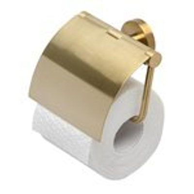 Geesa Nemox Toiletrolhouder met klep Goud geborsteld SHOWROOMMODEL