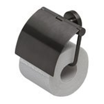 Geesa Nemox Porte-rouleau de papier toilette avec couvercle Métal noir brossé