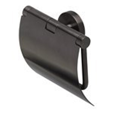 Geesa Nemox Porte-rouleau de papier toilette avec couvercle Métal noir brossé