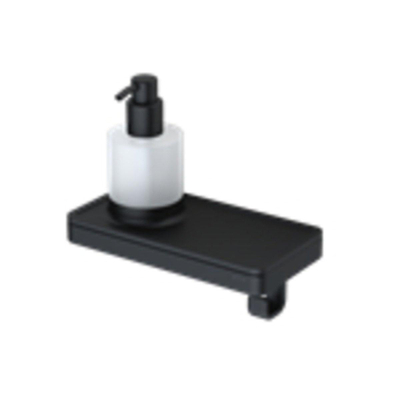 Geesa Frame Distributeur de savon avec tablette et crochet porte-serviette Noir