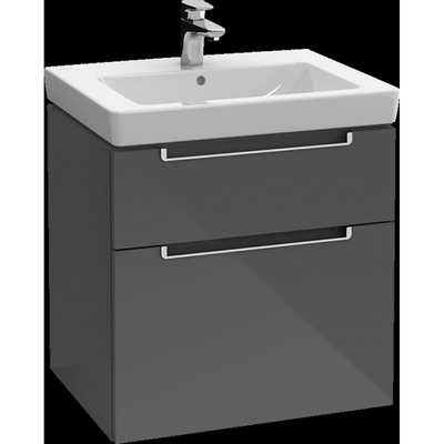 Villeroy & Boch Subway 2.0 wastafelonderkast - 53.7x59cm - 2 lades - glans wit