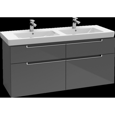 Villeroy & Boch Subway 2.0 wastafelonderkast - 128.7x59x44.9cm - glans wit