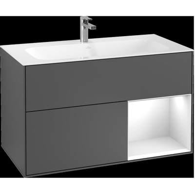 Villeroy & Boch finion wastafelonderkast - 99.6x59.1cm - 2 lades - mat zwart