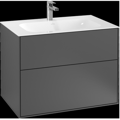 Villeroy & Boch finion wastafelonderbouwkast - met 2 ladenen - 79.6x59.1x49.8cm - voor meubelwastafel - 4164 80/81/84 - Walnut Veneer (mat hout)