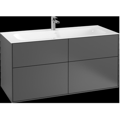 Villeroy & Boch Finion meuble sous-lavabo - 119.6x59.1cm - 4 tiroirs Black mat