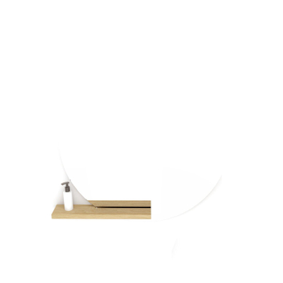 Looox Wood collection Wood étagère de miroir asymétrique 60x3x13cm chêne old grey