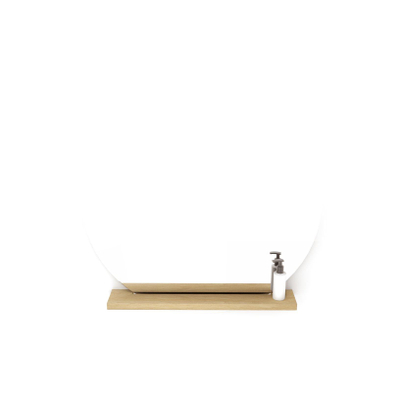 Looox Wood collection Wood tablette de miroir symétrique 100x3x13cm chêne old grey