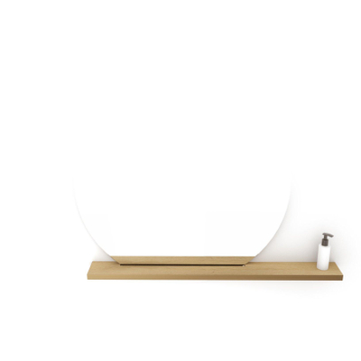LoooX Wood étagère de miroir – asymétrique – 120 x 3 x 13 cm – chêne massif old grey