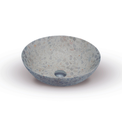 Looox Ceramic terrazzo waskom - 40x15cm - Beige