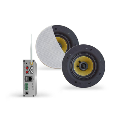 Aquasound Samba Wifi-Audio Versterker Airplay + DLNA 50W Inclusief Speakerset 20.5cm wit