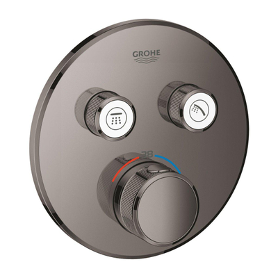 GROHE Grohtherm Smartcontrol Partie de finition robinet thermostatique avec inverseur 2 voies rond Hard graphite brillant (anthracite)