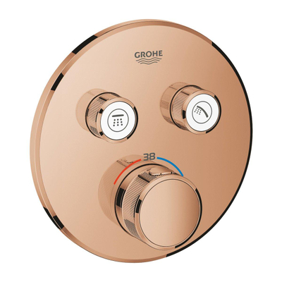 Grohe SmartControl Mitigeur thermostatique encastré - 3 boutons - rond - warm sunset