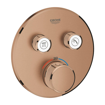 Grohe SmartControl Inbouwthermostaat - 3 knoppen - rond - brushed warm sunset