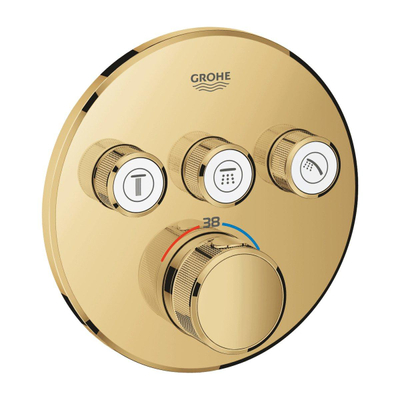 Grohe Grohtherm SmartControl Inbouwkraan - thermostatisch - met omstel voor 3 functies - rond - cool sunrise (goud)