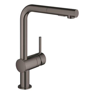 GROHE Minta Mitigeur de cuisine - haut - bec en L extractible - 2 types de jets - hard graphite brillant