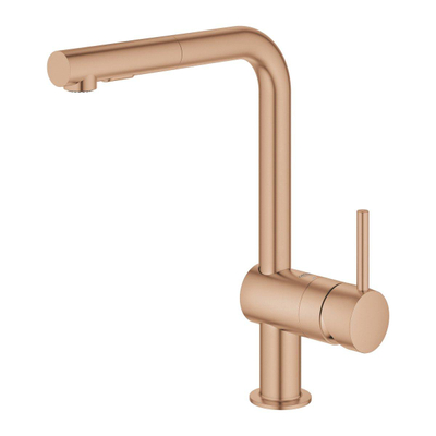 Grohe Minta Keukenkraan - hoog - uittrekbare l uitloop - 2 straalsoorten - brushed warm sunset (koper)