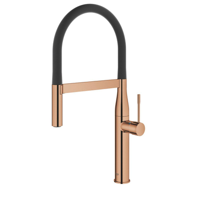 Grohe Essence Keukenkraan - hoog - 2 straalsoorten - met profesionele handdouche - warm sunset glans