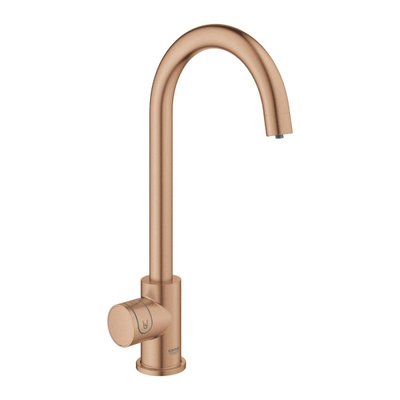 Grohe Blue Home Keukenkraan - C-uitloop - 1-gats - filterfunctie - plat licht en bruisend water - brushed warm sunset (koper)