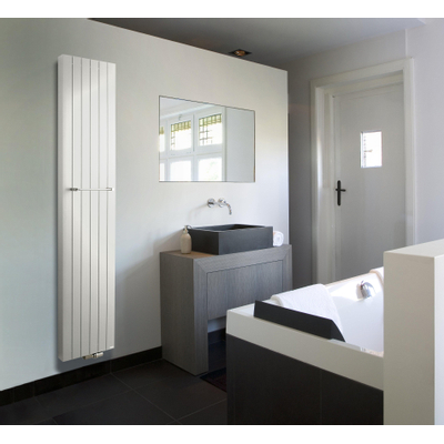 Vasco Zaros V75 radiateur design aluminium vertical 1200x375mm 885W raccordement 0066 blanc structuré